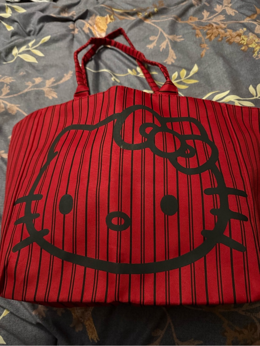 Hello Kitty Red Striped Tote Bag